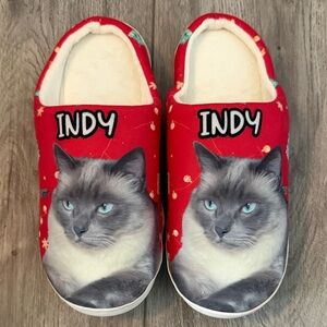 Red Cat Print Slippers